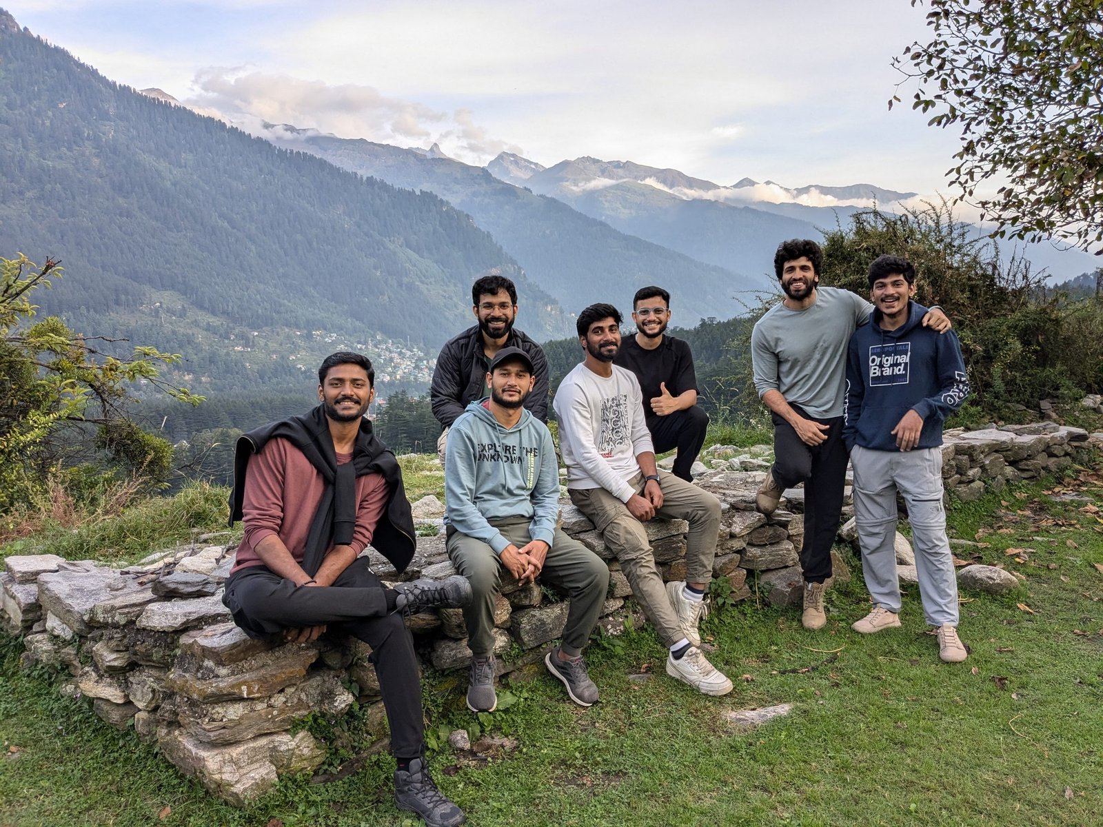 Safar walking group above the Manali valley